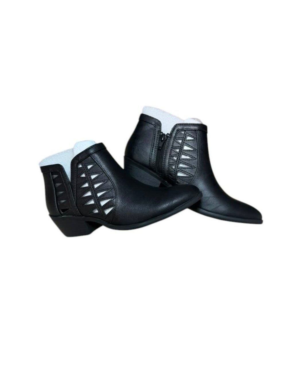 Marco Republic Ankle Boots Women's Size 6 Black Cutout Western Booties Zip